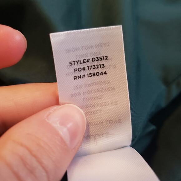 Lulus Tie Shoulder Satin Maxi Dress Green Gown Side Slit L - Picture 6 of 9